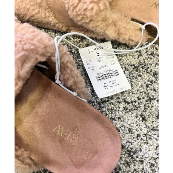 J.Crew Buckle Sherpa Clogs Mules Women’s 6 NEW WITH TAGS Tan/Beige Cozy Winter - Picture 5 of 8